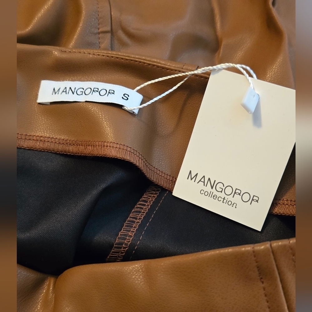 MANGOPOP Womens High Waist Faux Leather Bodycon Mini #504 - Picture 5 of 12